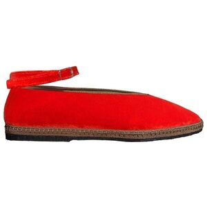 Red Women's Espadrille Ankle-Strap Flats